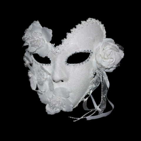 Venetian Mask Masquerade Women Mask Princess Elegant Lace Plus Carnival Party Full Face Feather Mask White Halloween Mardi Mask ► Photo 1/6