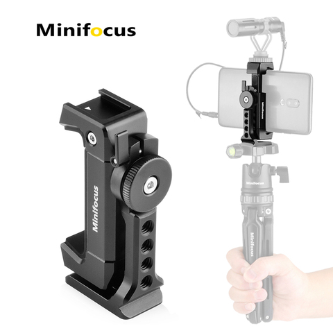 Metal SmartPhone Tripod Mount with Cold Shoe Arca-Style Quick Release Plate for Mobile Cell Phone Vlogging Kit Video Holder Clip ► Photo 1/6
