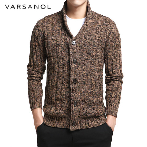 Varsnaol New Brand Sweater Men V-Neck Solid Slim Fit Knitting Mens Sweaters Cardigan Male 2022 Autumn Fashion Casual Tops Hots ► Photo 1/6