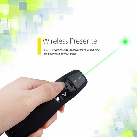 JSHFEI GREEN R400 Wireless Presenter Pointer Case Remote Control Receiver with 532NM Laser Pen For office PEN LASER pointer ► Photo 1/6