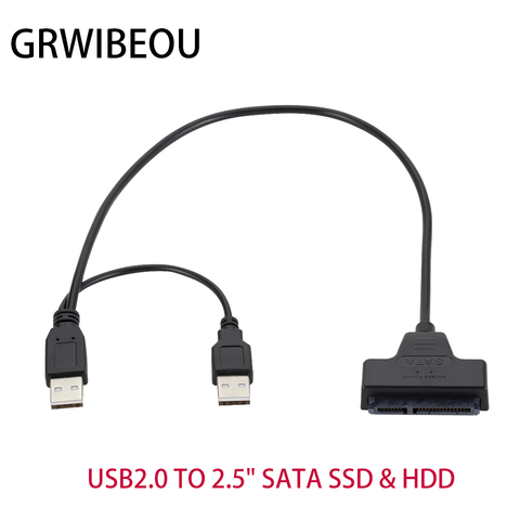 USB 2.0 to 2.5inch HDD 7+15pin SATA Hard Drive Cable Adapter for SATA SSD & HDD ► Photo 1/6