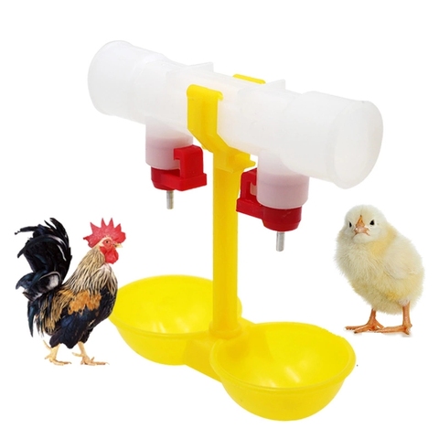 1Pcs Poultry Chicken Double Outlet Drinking Hanging Chicken Bird Quail Cups Nipple Drinker Poultry Waterer Feeding Supplies ► Photo 1/6