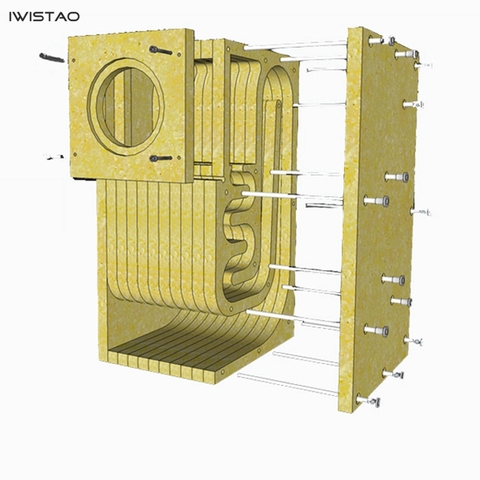 IWISTAO HIFI 4~6 Inches Full Range Speaker Empty Cabinet Kits 1 Pair MDF Labyrinth Structure for Tube Amplifier ► Photo 1/6