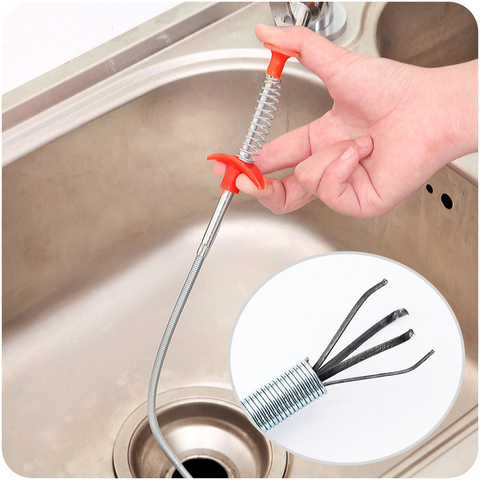 24.4 Inch Spring Pipe Dredging Tools, Drain Snake, Drain Cleaner Sticks Clog Remover Cleaning Tools Household for Kitchen Sink ► Photo 1/6