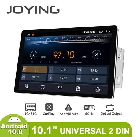 Joying 2 din car radio GPS Navigation head unit 4GB RAM&64GB ROM universal 10.1 inch IPS support 4G/Carplay/Android auto RDS WIF ► Photo 1/6