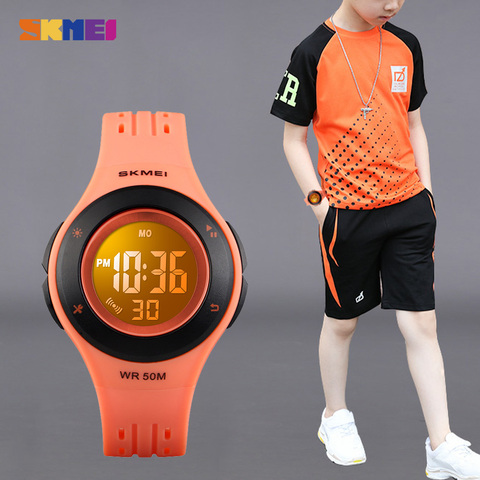 SKMEI Fashion Children LED Digital Watch 5Bar Waterproof Kids Sport Watches For Boys Girls Wristwatch Montre pour enfants Clock ► Photo 1/6