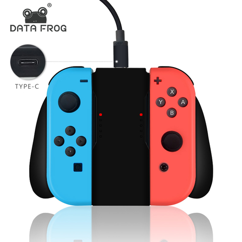 DATA FROG Grip Handle Charging Dock Station Charger Chargeable Stand for Nintendo Switch Joy-Con NS Handle controller Charger ► Photo 1/6