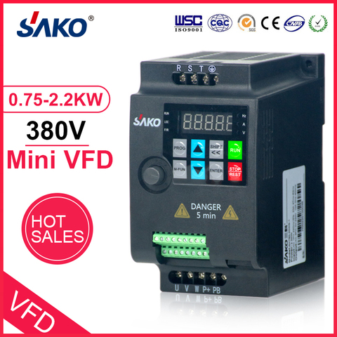 SAKO SKI780 380V 0.75KW/1.5KW/2.2KW Mini VFD Variable Frequency Inverter for Motor Speed Control Converter ► Photo 1/4