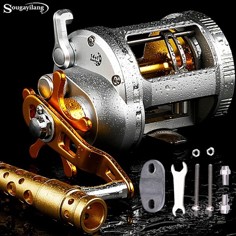 Sougayilang Strong Drag Drum Fishing Reels Level Wind Right Hand Trolling Reel Jigging Reel for Saltwater Sea Fishing Reel Pesca ► Photo 1/6