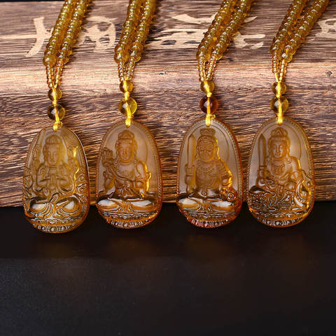 High Quality Unique Natural Carved Buddha Lucky Amulet Pendant Necklace For Women Men Sweater Pendants Jewelry Classical ► Photo 1/6