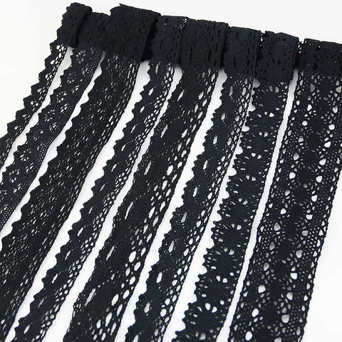 (5 meters/roll) black Lace Fabric Cotton Embroidered Trim DIY Sewing Handmade Craft Ribbon Materials ► Photo 1/6