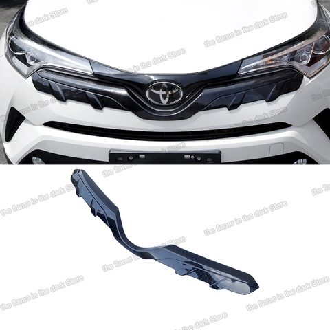 lsrtw2017 carbon fiber abs car front grill hood trims for toyota chr 2017 2022 shiny silver c-hr accessory decoration ► Photo 1/6