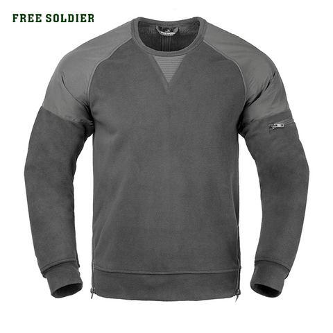 FREE SOLDIER Fleece men's autumn and winter outdoor thickening fleece collar coat round collar warm bottoming shirt ► Photo 1/6