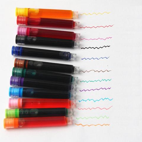 12pcs/pack Colored Ink Cartridge Refills Ink Sac For Fountain Pens Ink Refills Disposable Office School Supplies Cute Stationery ► Photo 1/6