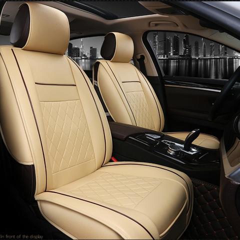 Universal PU Leather Car Seat Cover Four Seasons Front Rear PU Leather Cushion Breathable Protector Mat Pad Auto Accessories ► Photo 1/6