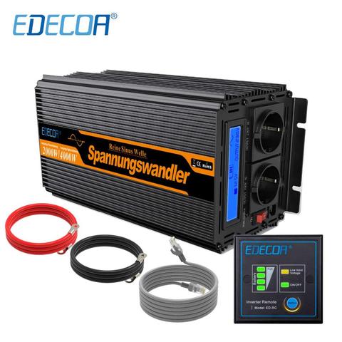 EDECOA 1500W Pur Sinus Convertisseur 12v 220v Transformateur 3000W