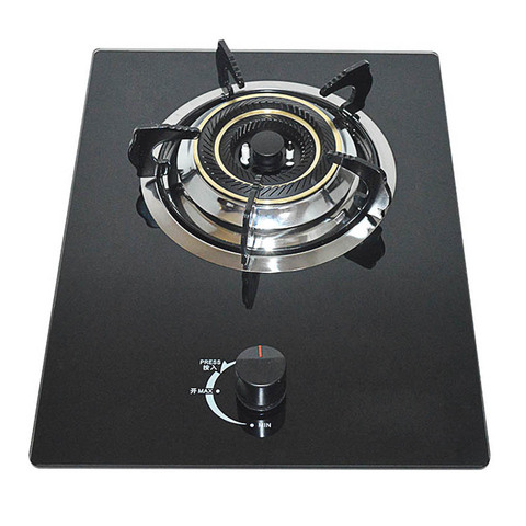 Natural gas stove, liquefied gas stove, household tempered glass, embedded pulse ignition single head stove, copper fire cover ► Photo 1/6