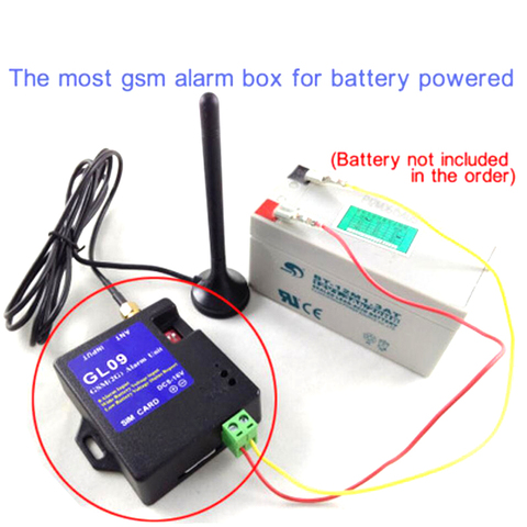 Battery operated App control GL09 GSM Alarm system 2G SMS Alert Wireless alarm ► Photo 1/2