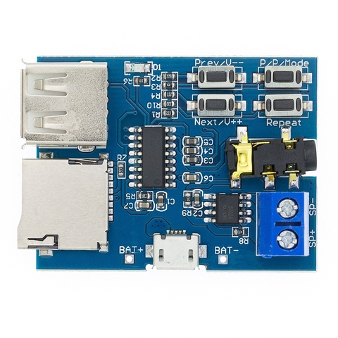 1pcs TF card U disk MP3 Format decoder board module amplifier decoding audio Player ► Photo 1/6