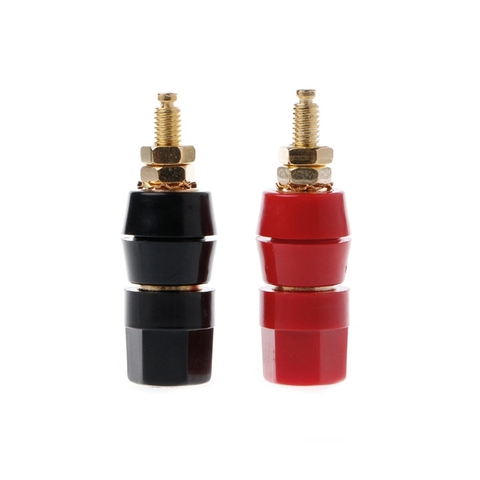 1 Pair 4mm Banana Plug Red Black Connector Amplifier Terminal Binding Post Speaker Jack ► Photo 1/6