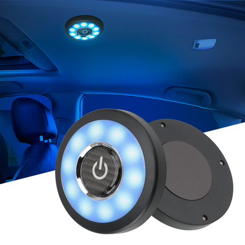 Car Interior Reading Light Car Backseat Ceiling Roof Light Magnetic Wireless LED Night Touch Type Round Car Interior Night Light ► Photo 1/6