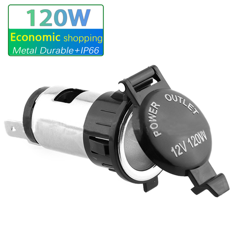 120W Universal Car Cigarette Lighter Metal Power Socket Cover Waterproof For Motorcycle Auto Truck ATV Boat 12-36V Power Adapter ► Photo 1/6