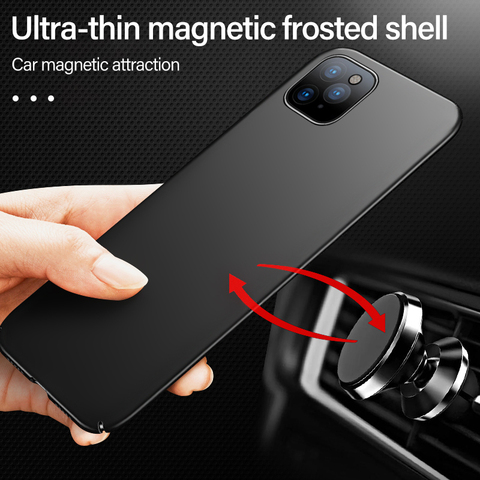 Ultra-thin Magnetic Hard Matte PC Phone Case For iPhone 12 11 Pro max SE XSmax XR X 8 7 6 Plus Frosted Protection Cover Shell ► Photo 1/6