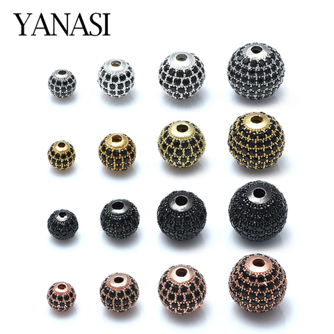 Black Round Spacer Beads for DIY Jewelry Findings Copper Ball Beads For Making Jewelry ► Photo 1/6