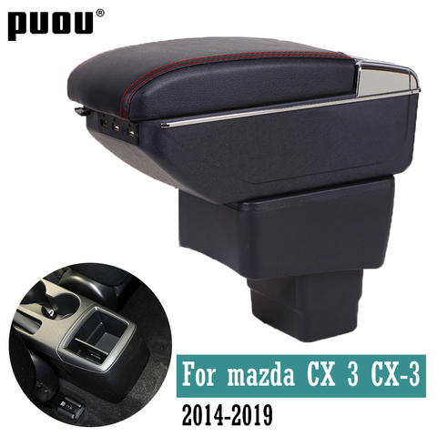 For mazda CX 3 CX-3 2014 - 2022 armrest box Dual layer heighten central Store content box  cup holder ashtray accessories ► Photo 1/6