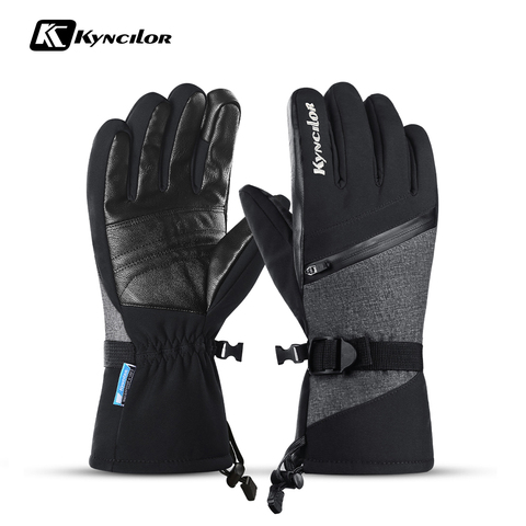 Cool Winter Men Women Ski Gloves Touch Screen Outdoor Sports Skiing Gloves Windproof Waterproof PU Resistance Cloth Snow ► Photo 1/6