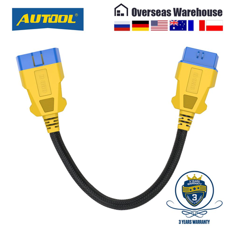 AUTOOL 36CM Car OBD2 Reinforced Nylon Extension Cord Male to Female Cable for Launch Easydiag/THINKDIAG/THINKDRIVER/ELM327 Cable ► Photo 1/6