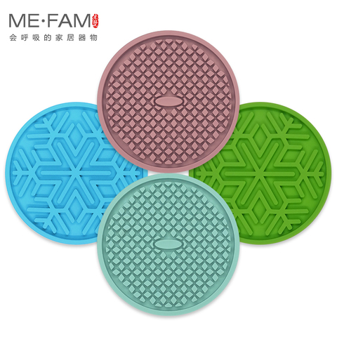 New Thicken 10cm Round Lattice Coaster Silicone Non-slip Tea Cup Mat Creative Set Heat Resistance Pad Bar Cafe Kitchen Office ► Photo 1/6