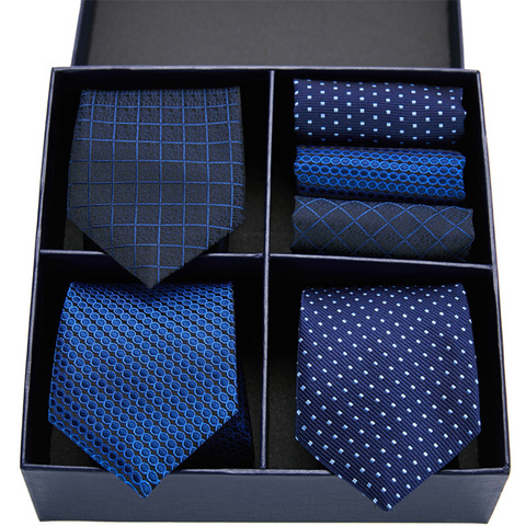 Gift box packing 100% Silk Ties For Men Novelty Hanky  Set 3 Styles  Men's Tie Formal Red Cravat for Wedding Business Necktie ► Photo 1/6
