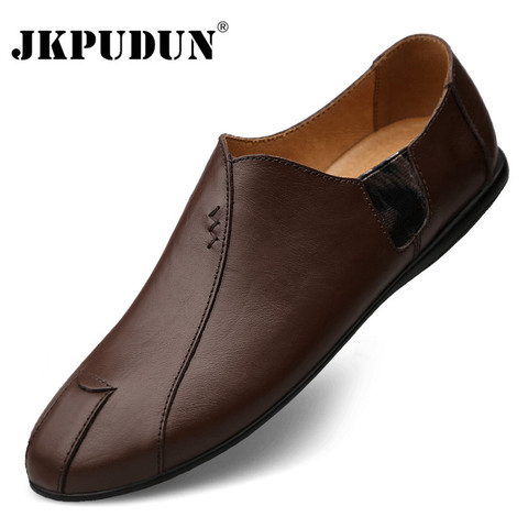 Genuine Leather Men Casual Shoes Luxury Brand 2022 Mens Loafers Moccasins Breathable Slip on Lazy Driving Shoes Plus Size 38-47 ► Photo 1/6