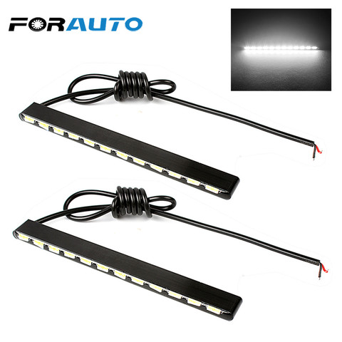 Car Styling Daytime Running Lights Light Source SMD Car DRL 7030 Daylight Led Strip 2pcs 12 LEDs ► Photo 1/6