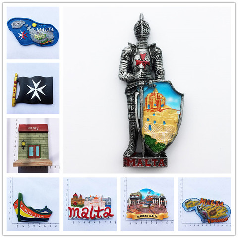 Malta Fridge Magnet Souvenir Hand Painted Candy House Maltese Iron Warrior Valletta Bugibba City Landscape Fridge Sticker Gifts ► Photo 1/6