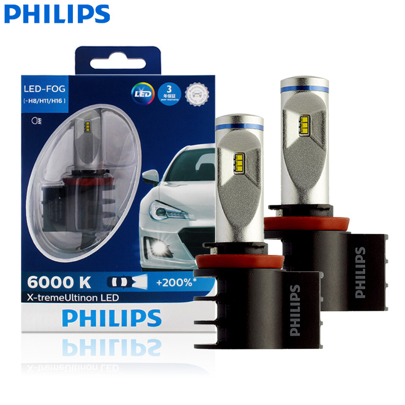 Philips X-treme Ultinon LED H8 H11 H16 12V 12834UNIX2 6000K Car LED Fog  Lamps Auto Headlight +200% More Bright (Twin Pack) - Price history & Review