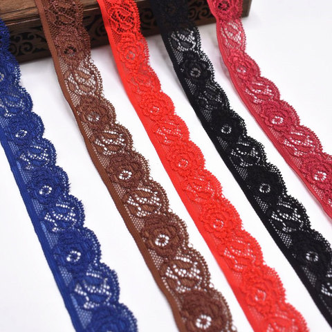 10Yards/lot Dark Brown Elastic Lace Trims for Sewing Clothing Wedding Decorations 24mm Christmas Stretch Lace Fabric Ribbon DIY ► Photo 1/6