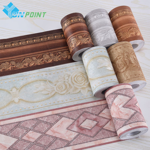 Self-Adhesive Baseboard 3D Vintage Wallpaper TV Background Wall Living Room Bedroom PVC Waist Line Decoration Waterproof Sticker ► Photo 1/1