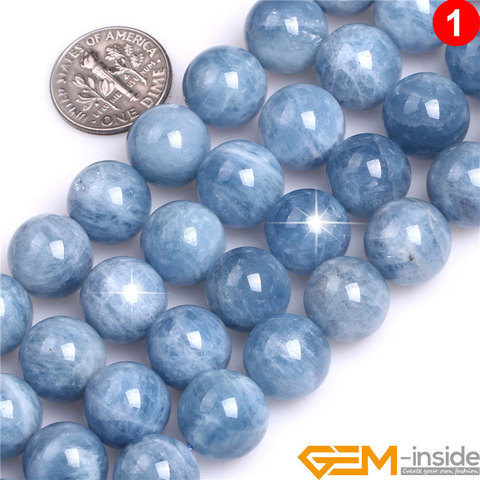 Natural Stone Blue AAA Grade Aquamarines Round Bead For Jewelry Making Strand 15 inch DIY Bracelet Necklace Jewelry Beads 6mm 8m ► Photo 1/6