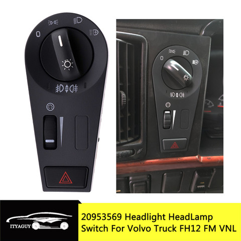 20942844 20953569 20466302 Fog Light Head Lamp Headlight Switch Button For Volvo Truck FH12 FM VNL 2004-2015 20466306 50-104-003 ► Photo 1/6