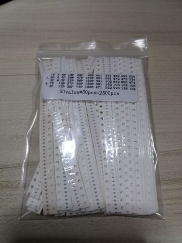 0402 SMD Ceramic Capacitor Assorted Kit 1pF~10uF 50values*50pcs=2500pcs Chip Ceramic Capacitor Sample ki 4.7PF 22PF 102 103 104 ► Photo 1/1