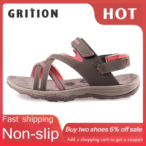 GRITION Women Sandals Summer Sport Flat Breathable Beach Shoes Outdoor Footwear New Brand Designers Hiking Trekking Sandals 2022 ► Photo 1/6