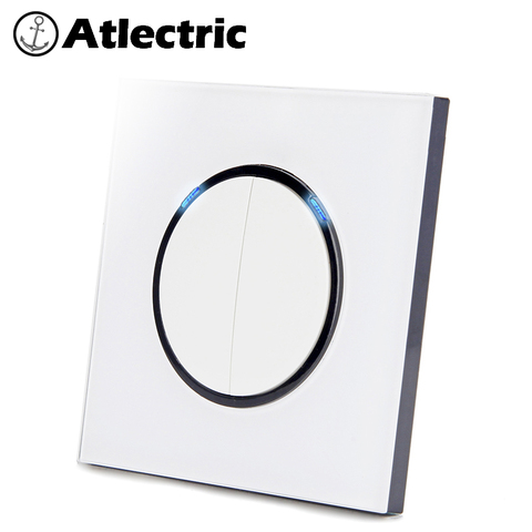 Atlectric 1 2 3 4 Gang 1 2 Way Home Power Light Switch ON / OFF   Button Switch Lamp Light USB EU FR France Socket Glass Panel ► Photo 1/6