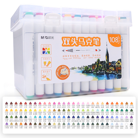 M&G marker pen 12/24/36/48/60/80/108 color double head art markers anime student design beginners colored marker art supplies ► Photo 1/6