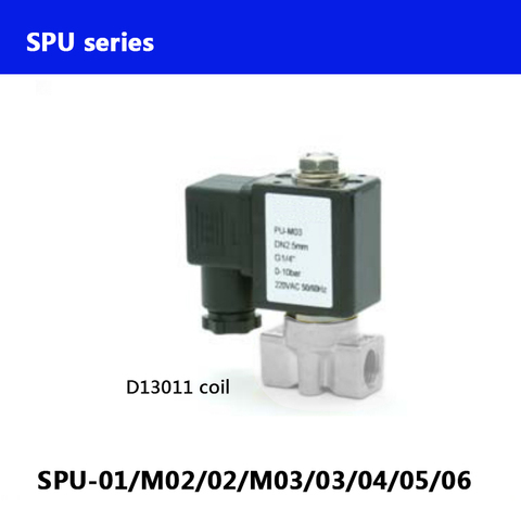 SPU series SPU-01/M02/02/0/M03/03/04 D13011 coil Normally Close 2 Way direct actuated mini Brass water solenoid valve BSP thread ► Photo 1/4