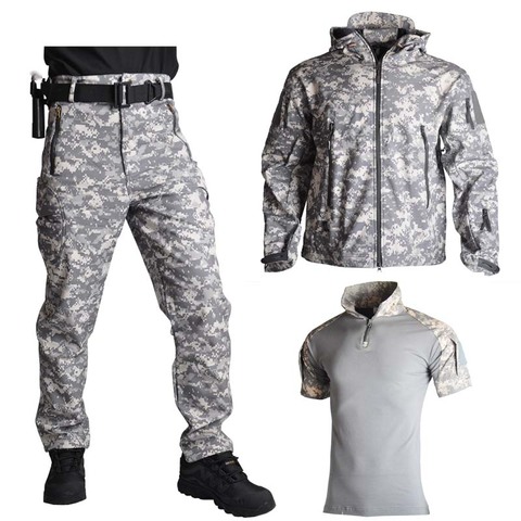 Shark Skin Soft Shell Jacket Pants Shirts Military Uniform Camouflage Tactical Suit Army Clothes Hiking Jackets Waterproof ► Photo 1/6