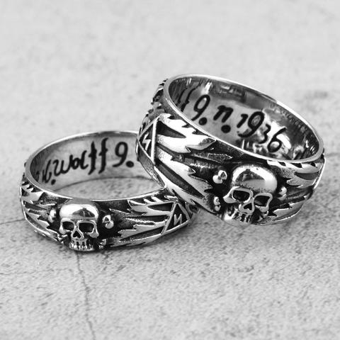 Stainless Steel Men Rings Domineering Skull Devil Punk Gothic HipHop Simple for Biker Male Boy Jewelry Creativity Gift Wholesale ► Photo 1/6