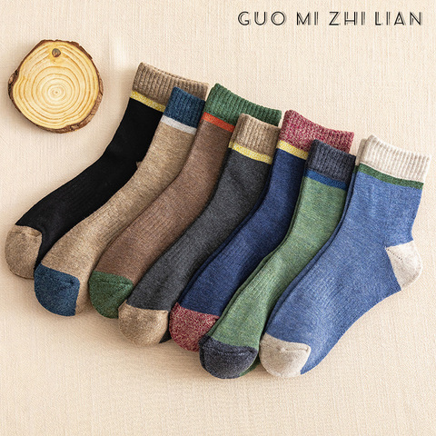 2022 new products autumn and winter daily all-match thickened warmth and breathable high-grade cotton socks for men ► Photo 1/6