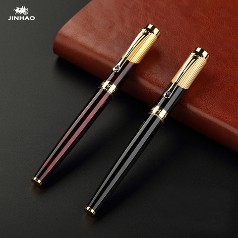 Jinhao 9009 Luxury Gold Rollerball Pen with Diamond Clip Smooth Metal Ballpoint Pen for Student School Supplies Free Shipping ► Photo 1/6